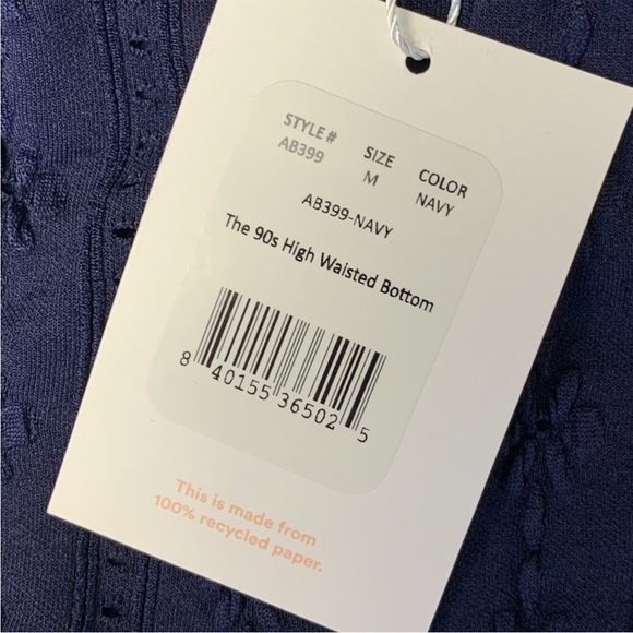 🧡Andie Swim The 90’s High Waisted Bottom Navy Eyelet Lace - Picture 7 of 10